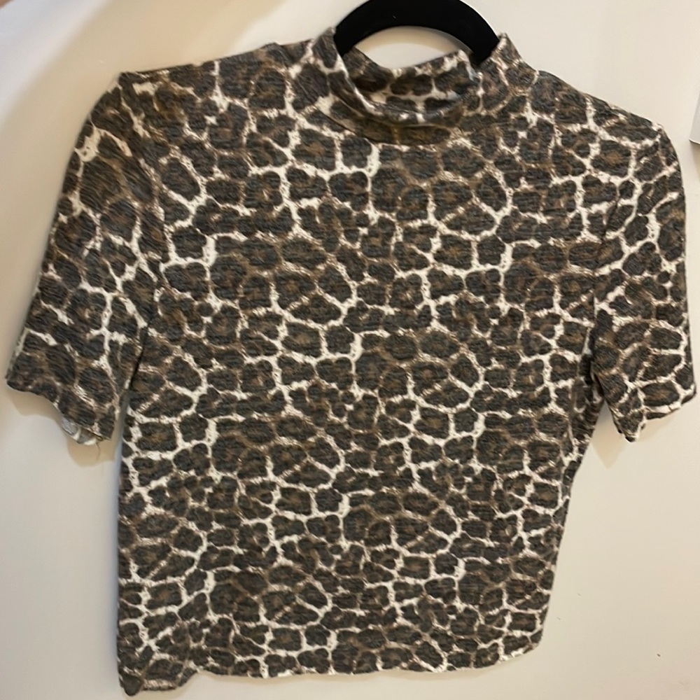 Zara cheetah knot top